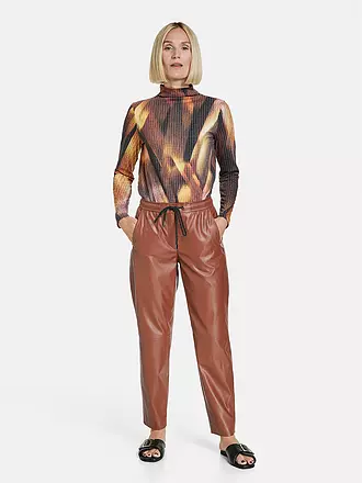 GERRY WEBER | Hose in Lederoptik 7/8 | dunkelrot