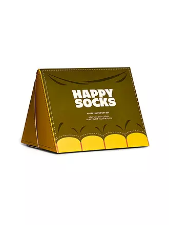HAPPY SOCKS | Damen Socken 36-40 HAPPY CAMPER 3-er Pkg dark green | grün