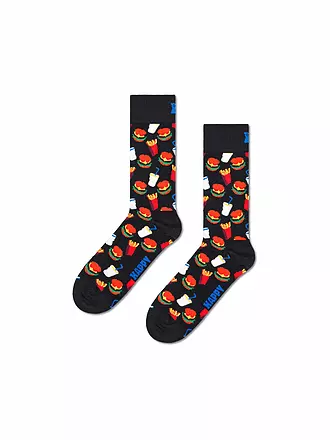 HAPPY SOCKS | Damen Socken HAMBURGER 36-40 black | schwarz