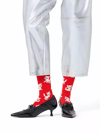 HAPPY SOCKS | Damen Socken KITTEN 36-40 red | rot