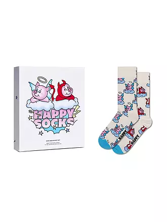 HAPPY SOCKS | Herren Geschenkset 2er Pkg. GOOD BAD PIG 41-46 white | creme
