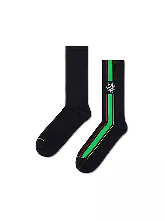 HAPPY SOCKS | Herren Sneaker Socken HAPPY LEAF 41-46 black | schwarz