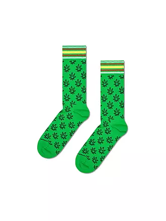 HAPPY SOCKS | Herren Sneaker Socken LEAF 41-46 green | grün