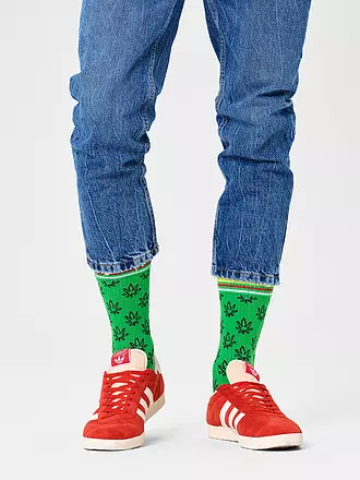 HAPPY SOCKS | Herren Sneaker Socken LEAF 41-46 green | grün