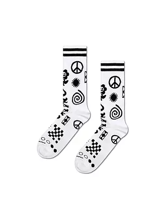 HAPPY SOCKS | Herren Sneaker Socken RANDOM RAVE 41-46 white | weiss