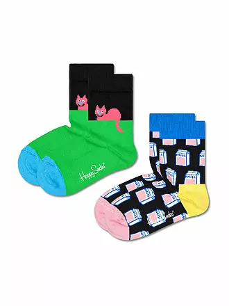 HAPPY SOCKS | Kinder Socken CAT 2-er Pkg. black / multi | schwarz