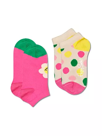 HAPPY SOCKS | Mädchen Sneaker Socken 2-er Pkg. SMILEY DAISY pink | pink