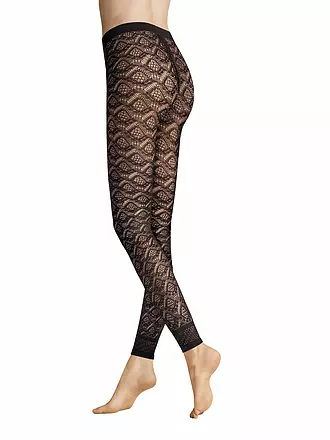 HUDSON | Leggins GRAPHIC CROCHET 40DEN white | schwarz