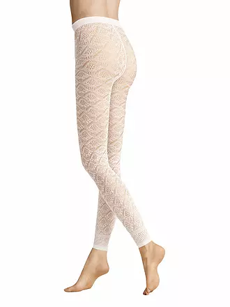 HUDSON | Leggins GRAPHIC CROCHET 40DEN white | schwarz
