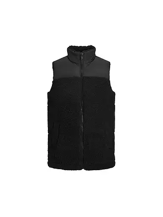 JACK & JONES | Jungen Steppgilet in Felloptik JORCHILI | schwarz