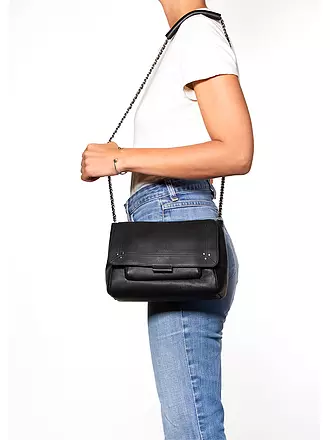 JEROME DREYFUSS | Ledertasche - Umhängetasche LULU M | schwarz