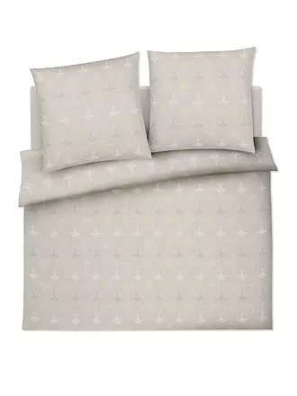 JOOP | Satin Bettwäsche CORNFLOWER CHARM 2x 70x90cm/200x200cm Nude | creme