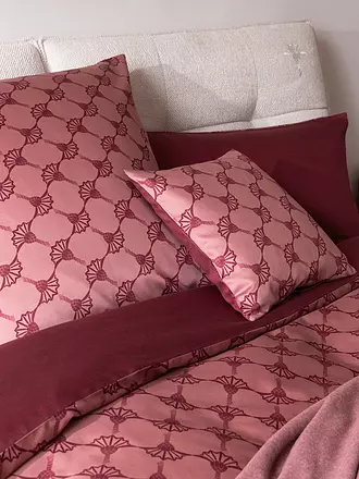 JOOP | Satin Bettwäsche Cornflower Double 70x90cm / 140x220cm Rose | dunkelrot