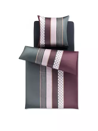 JOOP | Satin Bettwäsche Cornflower Stripes 70x90cm / 140x220cm Deep Wine | 