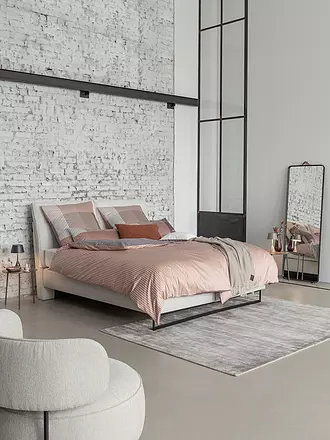 JOOP | Satin Bettwäsche DIVIDED 2x 70x90cm / 200x200cm Blush | hellgrau