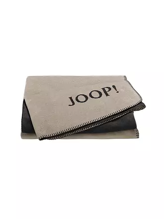 JOOP | Wohndecke - Plaid 150x200cm Uni Doubleface Marine/Karamell | grau