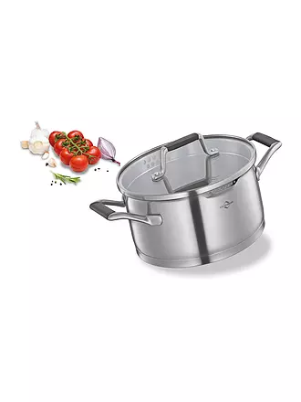 KÜCHENPROFI | Bratentopf 20cm/3l BOLOGNA Edelstahl /Schwarz | silber