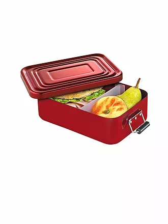 KÜCHENPROFI | Frischhaltedose - Lunchbox klein 18x12cm (Silber) | rot
