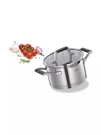 KÜCHENPROFI | Kochtopf  16cm/1,7l BOLOGNA Edelstahl/Schwarz | silber