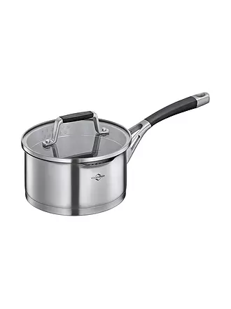 KÜCHENPROFI | Stielkasserolle 16cm/1,5l  BOLOGNA Edelstahl /Schwarz | silber