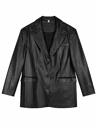 KARO KAUER | Blazer in Lederoptik | schwarz