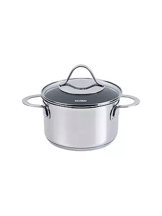 KELOMAT | Fleischtopf 16cm / 1,9l Perfekt Edelstahl Antihaft | silber