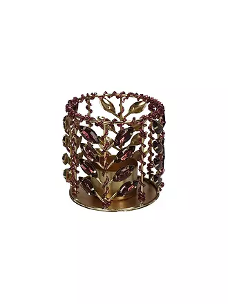 KERSTEN | Kerzenhalter BEADS 8x8cm Pink | schwarz