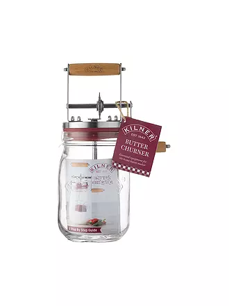 KILNER | Butterfass mit Kurbel 1l Glas/Edelstahl | transparent