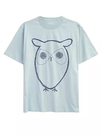 KNOWLEDGE COTTON APPAREL | T-Shirt BIG OWL | hellblau