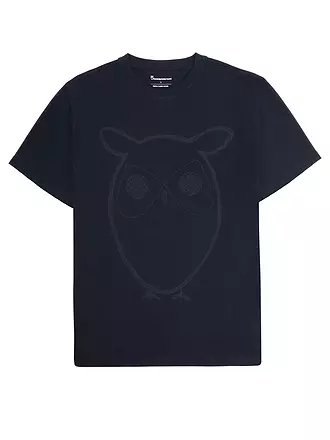 KNOWLEDGE COTTON APPAREL | T-Shirt BIG OWL | blau
