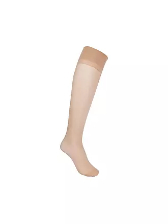 KUNERT | Kniestrümpfe Satin 40 den marine | beige