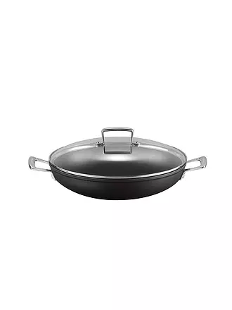 LE CREUSET | Aluminium-Antihaft Profipfanne mit Glasdeckel 30cm Schwarz | schwarz