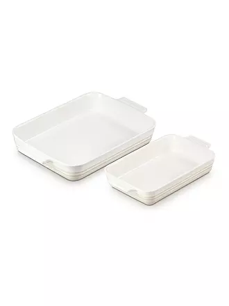LE CREUSET | Auflaufform Set 2-er Klassik 26cm/32cm Ofenrot | creme