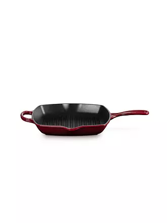 LE CREUSET | Grillpfanne quadratisch 26x26cm SIGNATURE Azure | dunkelrot