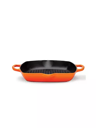 LE CREUSET | Grillpfanne quadratisch mit Griffe 30cm (Schwarz) | orange