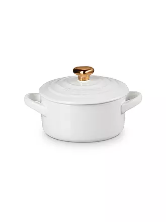 LE CREUSET | Mini Cocotte mit goldenem Herzknauf 10cm/0,25l White | rot