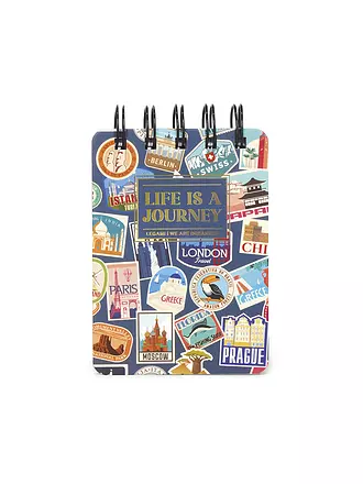 LEGAMI | Linierter Mini-Spiralnotizblock Travel Stickers | keine Farbe
