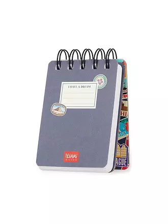 LEGAMI | Linierter Mini-Spiralnotizblock Travel Stickers | keine Farbe