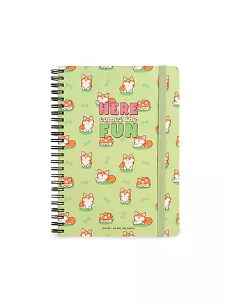 LEGAMI | Liniertes Notizbuch -Large - Spiralbindung - A5-Format CORGI | keine Farbe