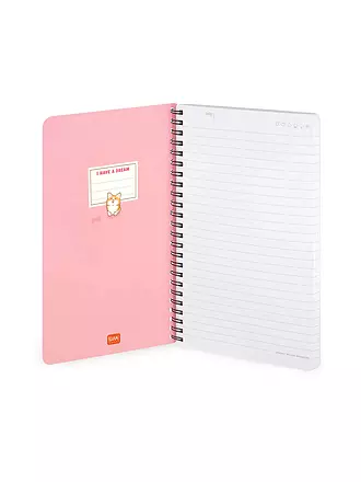 LEGAMI | Liniertes Notizbuch -Large - Spiralbindung - A5-Format CORGI | keine Farbe