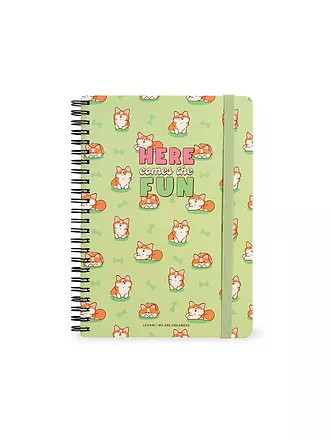 LEGAMI | Liniertes Notizbuch -Maxi - Spiralbindung - A4-Format CORGI | keine Farbe