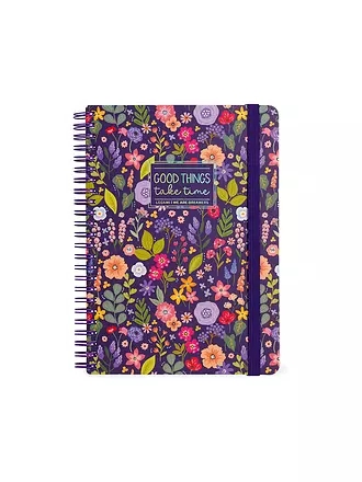 LEGAMI | Liniertes Notizbuch -Maxi - Spiralbindung - A4-Format FLOWERS | keine Farbe