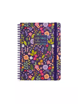 LEGAMI | Liniertes Spiralnotizbuch - A5 Blatt - Groß FLOWERS | keine Farbe