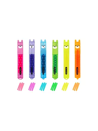 LEGAMI | Set mit 6 Mini-Textmarkern TEDDY BEAR | keine Farbe