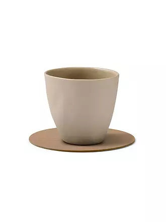 LIND DNA |  Glasuntersetzer 10cm CORDUROY RUND Army Green | camel