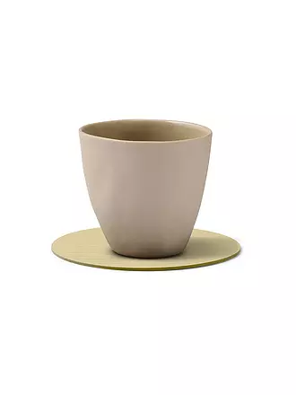 LIND DNA |  Glasuntersetzer 10cm CORDUROY RUND Light Grey | beige