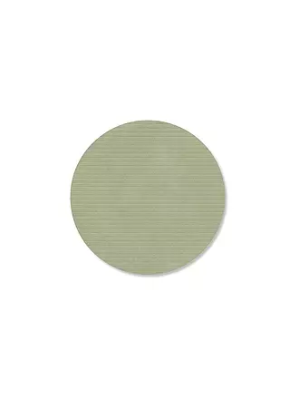 LIND DNA |  Glasuntersetzer 10cm CORDUROY RUND Light Grey | olive