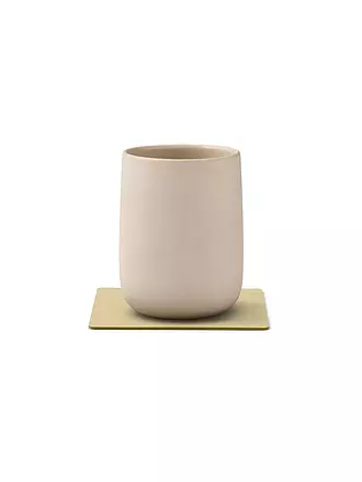LIND DNA |  Glasuntersetzer 10x10cm CORDUROY ECKIG Light Grey | beige