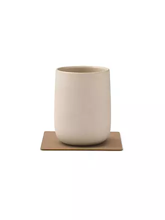 LIND DNA |  Glasuntersetzer 10x10cm CORDUROY ECKIG Light Grey | camel