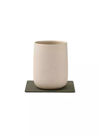LIND DNA |  Glasuntersetzer 10x10cm CORDUROY ECKIG Light Grey | dunkelgrün